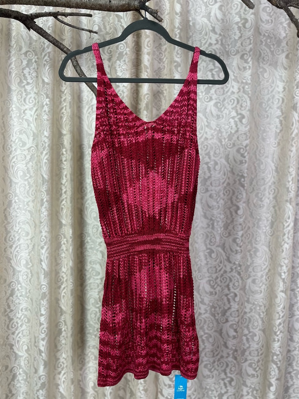 Cupshe Fuchsia Knit Swim Coverup Mini Dress